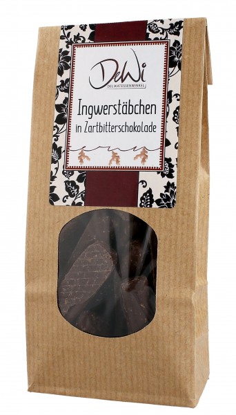 100281-Ingwerstäbchen in Zartbitterschokolade 125g Tüte - Bild 1